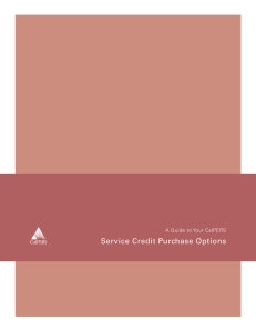 Service Credit Purchase Options A Guide to Your CalPERS