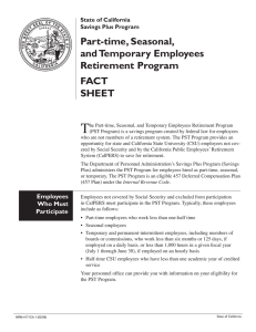 T Part-time, Seasonal, and Temporary Employees Retirement Program