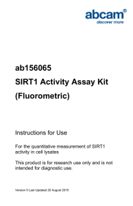 ab156065 SIRT1 Activity Assay Kit (Fluorometric) Instructions for Use