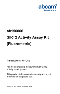 ab156066 SIRT2 Activity Assay Kit (Fluorometric) Instructions for Use