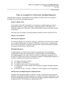 Policy on Acceptable Use of Electronic and Digital Signatures