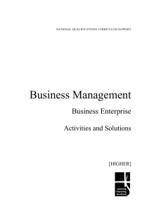 Business Management Business Enterprise  Activities and Solutions