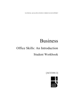 Business Office Skills: An Introduction Student Workbook