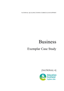 Business Exemplar Case Study  [NATIONAL 4]