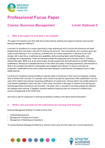 Professional Focus Paper  Course: Business Management Level: National 5