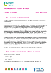 Professional Focus Paper  Course: Business Level: National 4