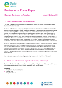 Professional Focus Paper  Course: Business in Practice Level: National 2