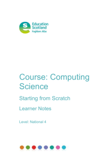 Course: Computing Science Starting from Scratch Learner Notes