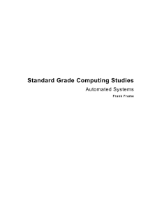 Standard Grade Computing Studies Automated Systems