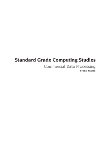 Standard Grade Computing Studies Commercial Data Processing Frank Frame