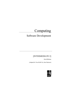 Computing Software Development [INTERMEDIATE 2]