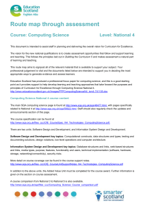 Route map through assessment  Course: Computing Science Level: National 4