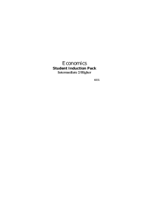 Economics Student Induction Pack Intermediate 2/Higher 6031