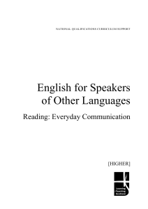English for Speakers of Other Languages Reading: Everyday Communication