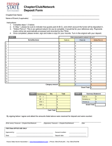 Chapter/Club/Network Deposit Form  :