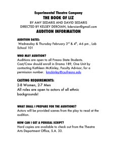THE BOOK OF LIZ AUDITION INFORMATION Experimental Theatre Company
