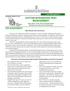 COTTON INTEGRATED PEST MANAGEMENT PRE-ASSESSMENT: Land Management