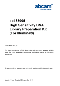 ab185905 – High Sensitivity DNA Library Preparation Kit (For Illumina®)