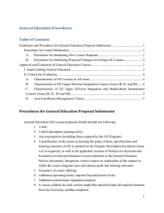 General Education Procedures Table of Contents