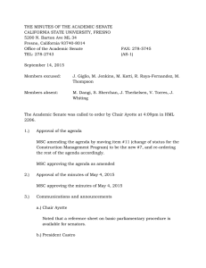 THE MINUTES OF THE ACADEMIC SENATE CALIFORNIA STATE UNIVERSITY, FRESNO