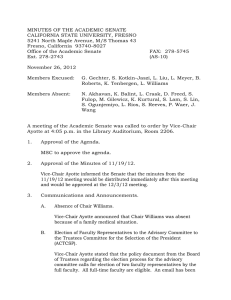 MINUTES OF THE ACADEMIC SENATE CALIFORNIA STATE UNIVERSITY, FRESNO