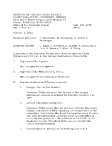 MINUTES OF THE ACADEMIC SENATE CALIFORNIA STATE UNIVERSITY, FRESNO