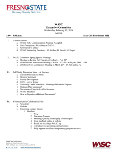 WASC Executive Committee Wednesday, February 12, 2014