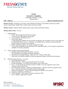 WASC Executive Committee Wednesday, February 12, 2014