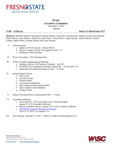 WASC Executive Committee December 5, 2013 Agenda