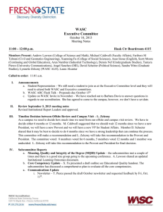 WASC Executive Committee October 10, 2013 Meeting Notes