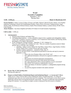 WASC Executive Committee September 5, 2013 Meeting Notes