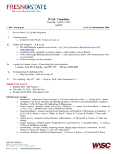 WASC Committee Thursday, April 24, 2014 Agenda 11:00 – 12:00 p.m.