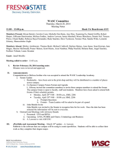WASC Committee Thursday, March 20, 2014 Meeting Notes 11:00 – 12:00 p.m.