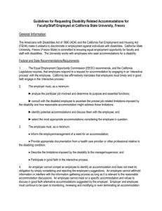 Guidelines for Requesting Disability Related Accommodations for