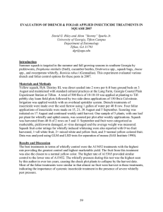 EVALUATION OF DRENCH &amp; FOLIAR APPLIED INSECTICIDE TREATMENTS IN SQUASH 2007