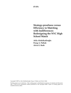 Strategy-proofness versus Efficiency in Matching with Indifferences: Redesigning the NYC High