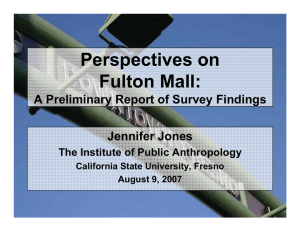 Perspectives on Fulton Mall: A Preliminary Report of Survey Findings Jennifer Jones