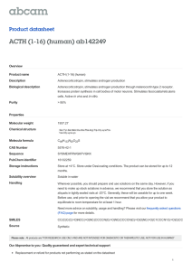 ACTH (1-16) (human) ab142249 Product datasheet Overview Product name