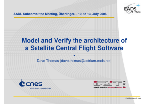 Model and Verify the architecture of a Satellite Central Flight Software -