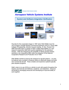 Aerospace Vehicle Systems Institute System and Software Integration Verification