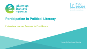 Participation in Political Literacy Professional Learning Resource for Practitioners