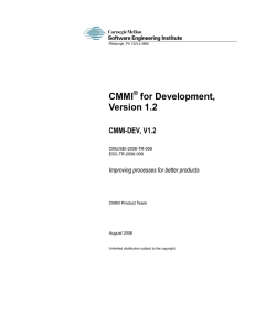 CMMI for Development, Version 1.2 CMMI-DEV, V1.2