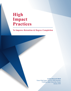 High Impact Practices To Improve Retention &amp; Degree Completion