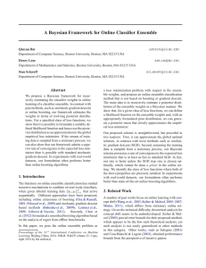 A Bayesian Framework for Online Classifier Ensemble