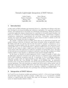 Towards Lightweight Integration of SMT Solvers