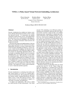 VINEA: A Policy-based Virtual Network Embedding Architecture Flavio Esposito Ibrahim Matta Yuefeng Wang