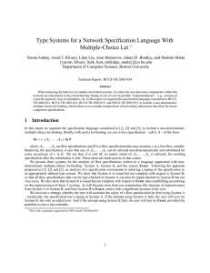 Type Systems for a Network Specification Language With Multiple-Choice Let