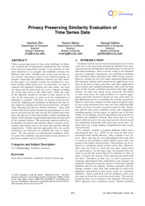 Privacy Preserving Similarity Evaluation of Time Series Data Haohan Zhu Xianrui Meng