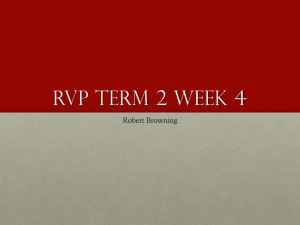 RVP Term 2 Week 4 Robert Browning