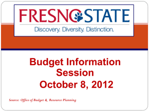 Budget Information Session October 8, 2012